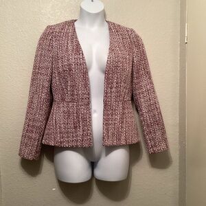 DKNY Women's Tweed Blazer - Pink and White